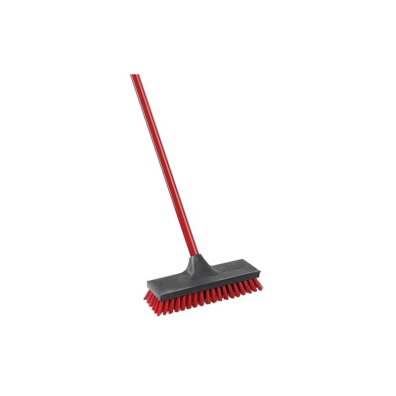 Libman Commercial 547 Floor Scrub, Steel Handle, 10.5" Wide, Red