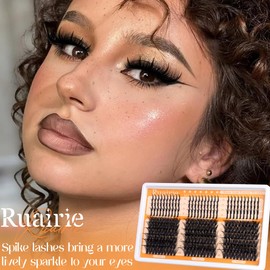 Ruairie Lash Clusters Volume 100D Eyelash Clusters with Spike Cluster Lashes 300pcs DIY Thick Individual Lashes Extensions Wispy Cluster Eyelash Extensions D Curly Lash Clusters