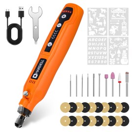 HARDELL Engraving Pen, 5 Speed Rechargeable Engraver Pen - Electric Cordless Engraving Tool for 60+ Surfaces - Beginner Friendly with 37 Accessories, Ultimate Engraving Pen Kit for Artists & DIYers