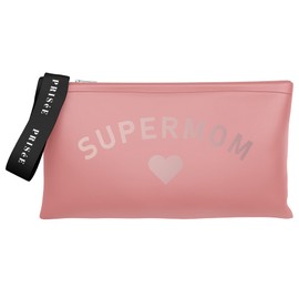 Super Mom Mum Clutch Bag, Rose Gold Gift for Mum, Travel Cosmetics Womens Makeup Bag, Birthday Bag Pouch Accessories (Pink)