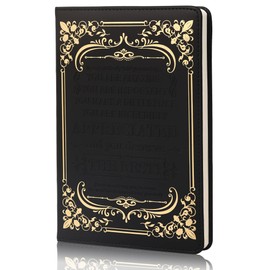 BOBO RABBIT Black Bible Leather Journal Notebook Inspirational Christian Hardcover Executive Journaling for Men Women 200 Pages 100 Gsm A5 Daily Lined Diary for Appreciation Encouragement Graduation