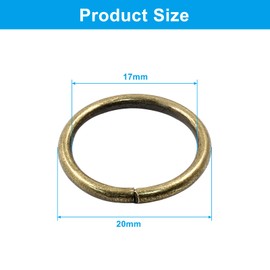 Litoexpe 20mm Open Jump Rings 150 Pcs with a Box, 2mm Thickness Rings Connectors for Necklace Bracelet Jewelry Making (Bronze)