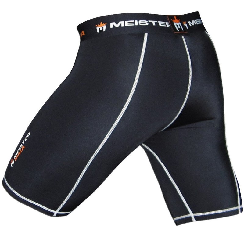 Meister Compression Rush Fight Shorts w/Cup Pocket - Black -