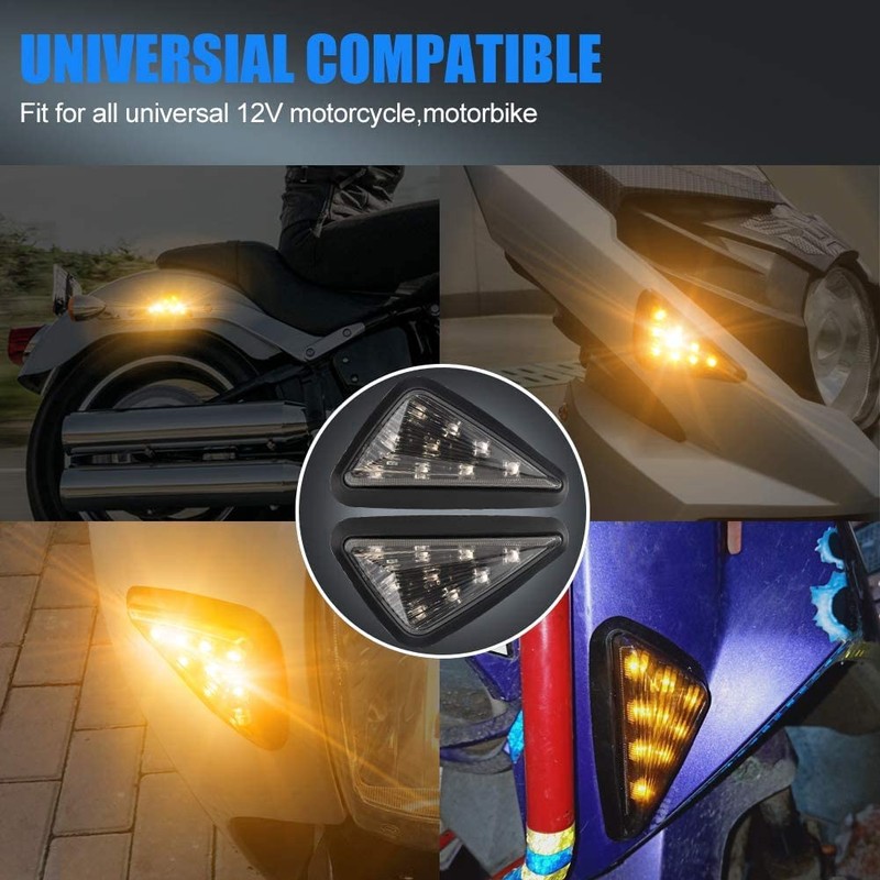 X-STYLE Motorcycle Turn Signal, LED, Yellow, Embedded Turn Signal Lamp,