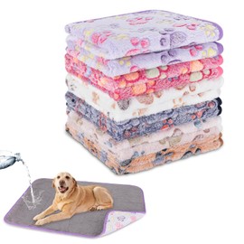 YUEPET Waterproof Dog Blankets, 6 Pack Washable Dog Blankets for Bed Couch Sofa Protector Fleece Flannel Puppy Blanket Soft Plush Reversible Throw Blanket for Medium Large Dogs 40"×30"