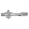 PinMart Silver Fleur De Lis Iris Engravable Tie Clip Bar
