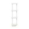 Furinno Turn-N-Tube 4-Tier Corner Display Rack Multipurpose Shelving Unit, White/White