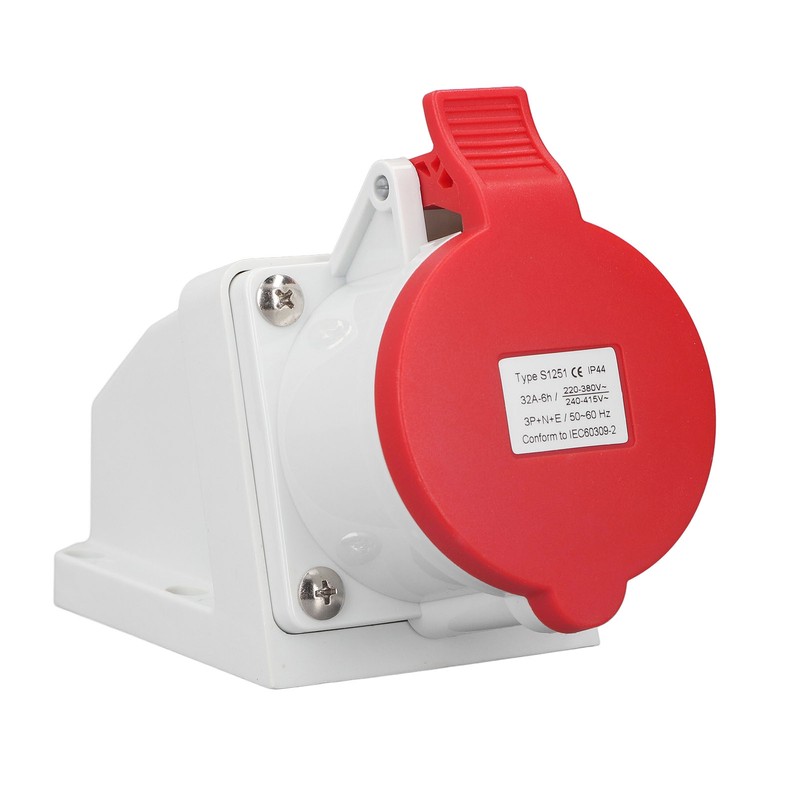 Industrial Connector Socket 32A 3P+N+E IP44 Waterproof Dustproof Surface Mounted