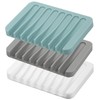 Self Draining Soap Dishes, 3 Pcs Silicone Soap Saver, Waterfall