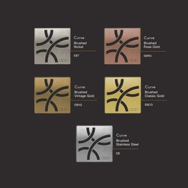 Schluter Kerdi 4 Inch Square Stainless Steel Grate - Curve Design in Brushed Rose Gold