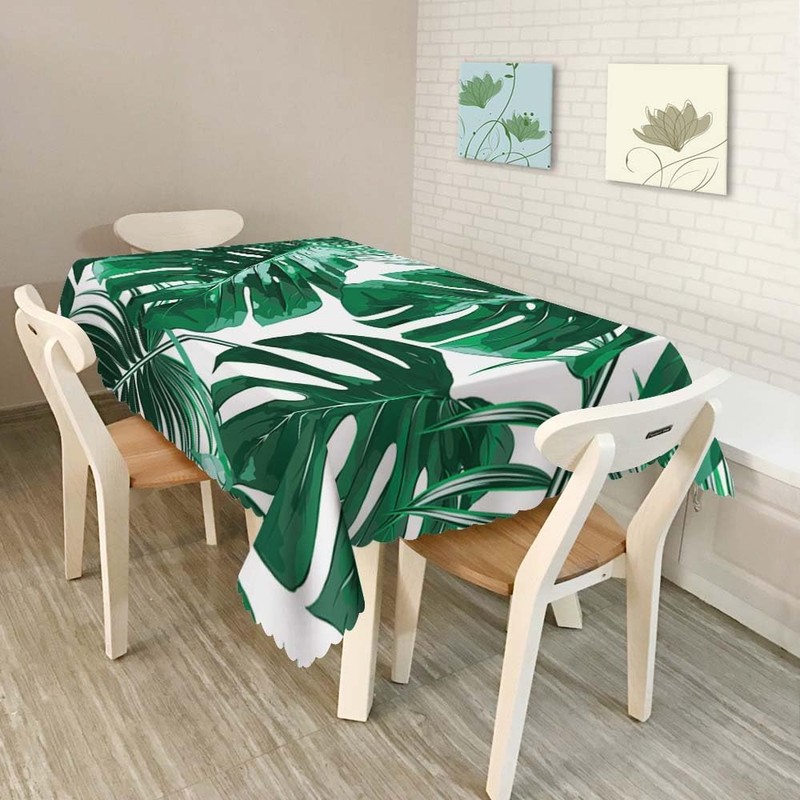 Walmsco Tablecloth Tropical Monstera Palm Decor For Dining Room Kitchen