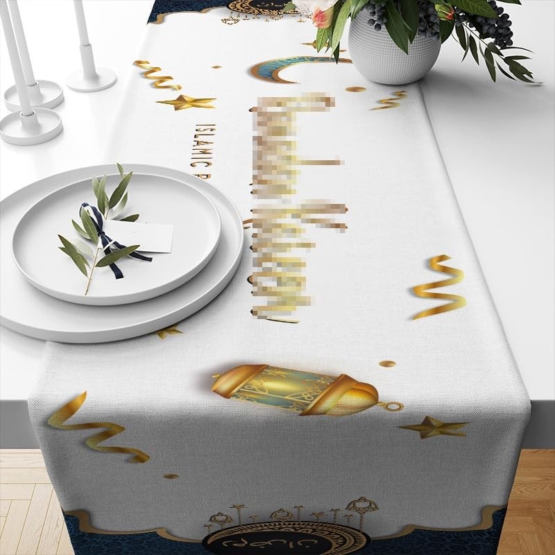 Eid Mubarak Tablecloth, Eid Mubarak Ramadan Tablecloth, for Muslim Islamic