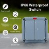 Outdoor Light Switch, 2PK USUPERINK Outdoor Double Switches, IP66 Waterproof,