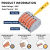 50pcs Lever Wire Connectors, 5 Conductor Compact Electric Wire Splicing