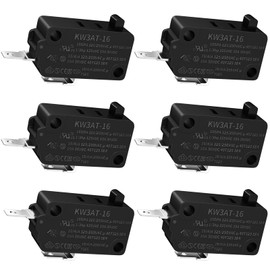 DaierTek KW3A/KW3AT Microwave Door Switch 16A 125VAC/250VAC Microwave Oven Switch Door Interlock 4 Normally Open 2 Normally Closed Microwave Switch T125 for GE LG Kenmore Frigidaire