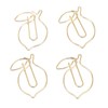 100 Pcs Paper Clip Gold Cute Lemon Shaped Bookmark Clips
