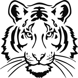 Tiger Wild Animal Decal Sticker for Car/Window/Wall (Black Gloss)