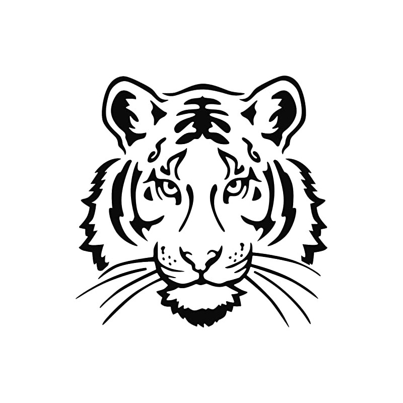 Tiger Wild Animal Decal Sticker for Car/Window/Wall (Black Gloss)