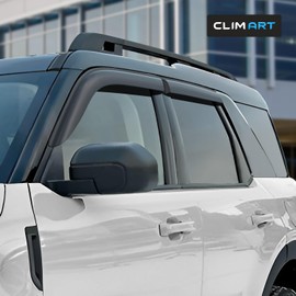 CLIM ART Incredibly Durable Rain Guards for Ford Bronco Sport 2021-2024, Original Tape-on Window Deflectors, Vent Deflector, Window Visors, Car Accessories, 4 pcs. - 421293