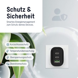 Ansmann 3-Port USB Charger 65 W - Quick Charge 3.0 Power Delivery Profil 4 superschnelles Ladegerät mit intelligenter Ladesteuerung für Laptop, Smartphone, Tablet, Go Pro, etc.