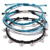 FANCY SHINY String Ankle Bracelets Waterproof Rope Anklets Braided Beach Boho Coin Anklets Cute Friendship Foot Jewelry for Women Teen Girls(Blue&Black)
