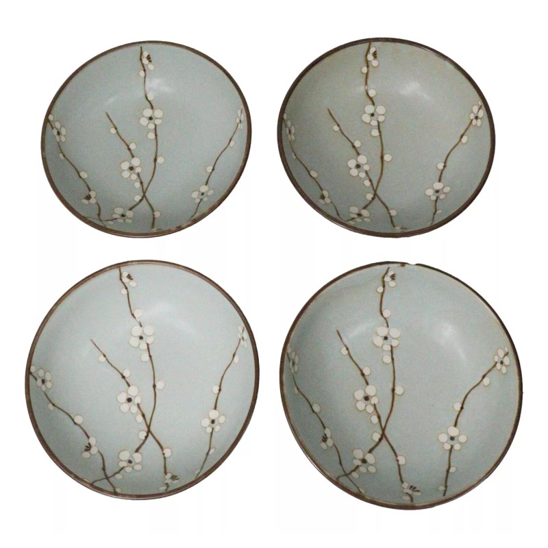 Set Of 4 Japanese Soushun Sakura Cherry Blossoms Porcelain Salad