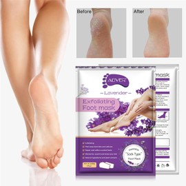 Aliver - Mascarilla exfoliante para pies, paquete de 3 unidades, exfoliante suave al tacto, para hombres y mujeres (lavanda)