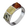 Sterling Silver and Baltic Multi Coloured Amber Ring "Mila", Baltic