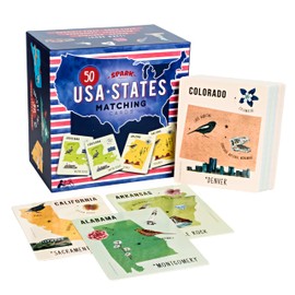 SPARK INNOVATIONS USA States Matching Card Games, Educational Kids Games, Learn States and Capitals, Homeschool Supplies, Classroom Must Have, Kids Toys