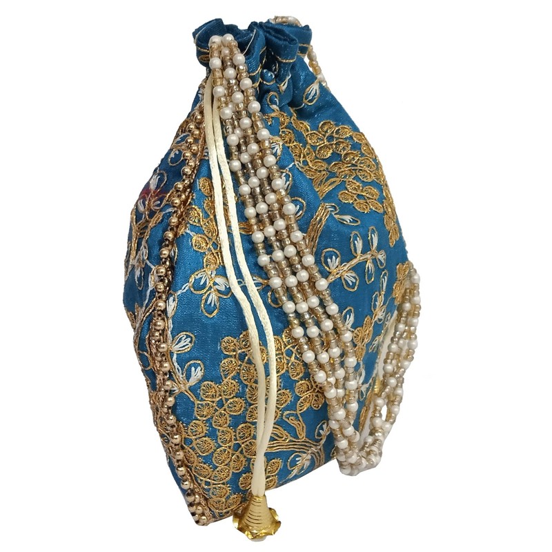 Purpledip Potli Bolsa (embrague, bolso con cordón) para mujer con