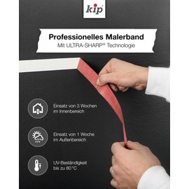 Kip Tape 3301 Ultra Sharp Masking Tape in Twin Pack - Professional Painter's Masking Tape - Ultra Sharp Edges for Painting & Painting, 36 mm x 50 m