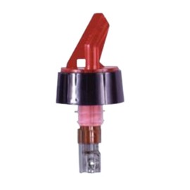 Spill-Stop 399-25 Posi-Por Pourer, 1-1/8 oz., Red with Black Collar, Made in USA, Pack of 12, Oil and Liquor Stopper Spout, Bottle Mouth, Flip Tops