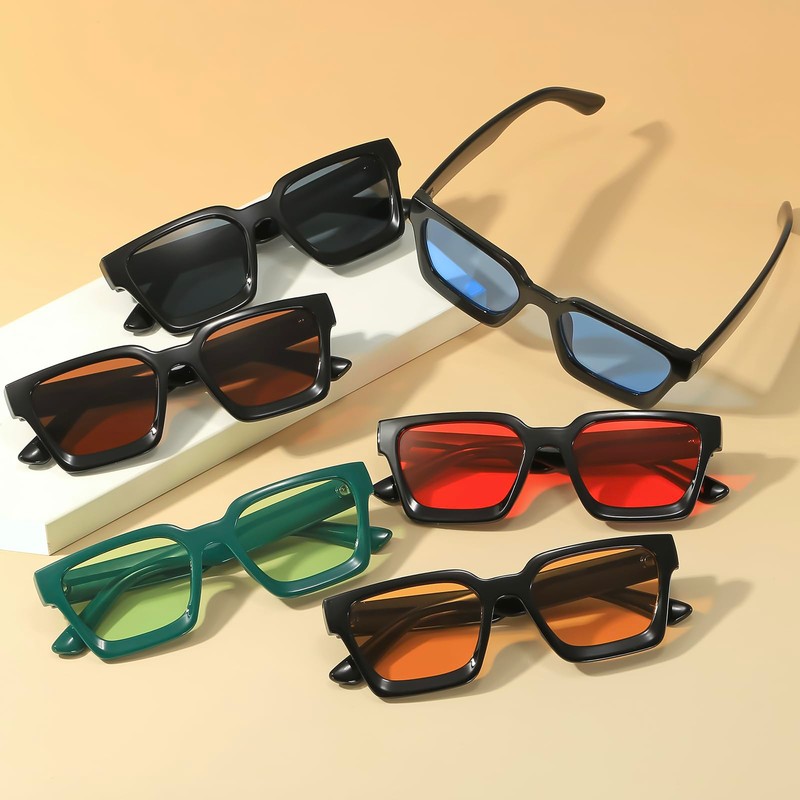 aisswzber plastic Square sunglasses for men and women 2613-Yellow