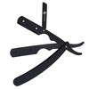 Lowts Professional Barber Straight Edge Razor, 100% Stainless Steel, Black
