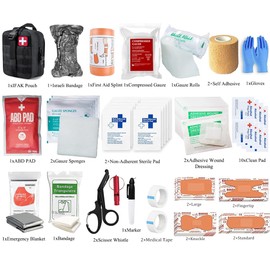VVIITOP IFAK Kit Trauma Kit Military Medical First Aid Kits Bleeding Contral Emergency Survival Bug Out Bag for Camping Gear Supplies Hiking (Black)
