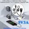 QIANRENON 2-in-1 USB3.0 to USB3.0 & USB C Threaded Fixed