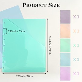 Discbound Notebook Dividers with Pockets – 9-Disc Classic Size Plastic Index Tabs, 5-Pack Colorful PP Inserts for Planner, Folder & Office