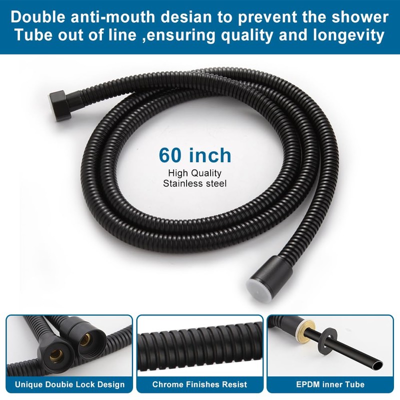 POP SANITARYWARE All Metal Matte Black Handheld Shower Head, Luxury