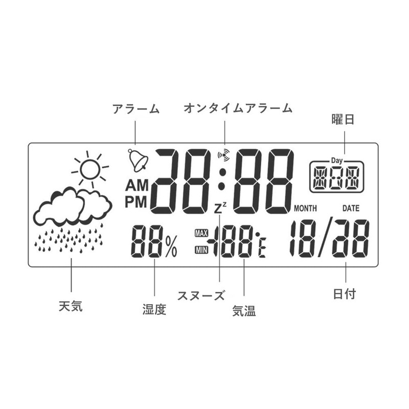 Alarm Clock, 2 Colors, Loud Table, Digital Clock, Clock, Alarm