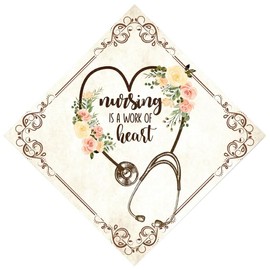 Tassel Toppers Nursing is a Work of Heart Grap Cap Topper, Graduation Cap Decor, Graduation Cap Decorations