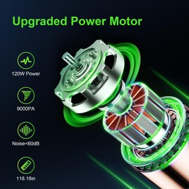 BKWITY New Version Car Vacuum, Portable Car Vacuum Cleaner with Powerful Suction, DC 12V Power 16.4Ft Cord Wired Vacuum Cleaner, Essential Accessories for Men/Women