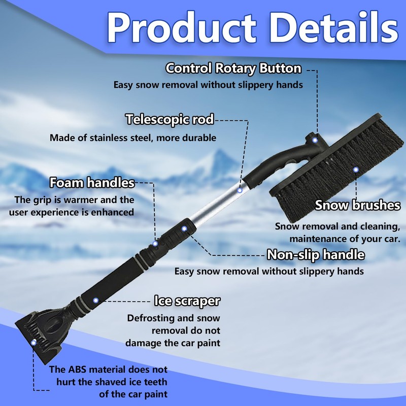 Amebleak Car Ice Scraper 80 cm (Black)