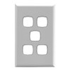 HPM Excel 5 Gang Light Switch Cover Plate, White