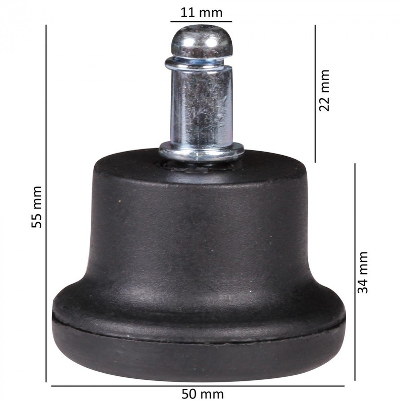 Amstyle 5er Set Design Plastic glides/gliders for office chair round