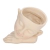 Face Flower Pot Sleeping Girl High Density Resin Drainage Hole