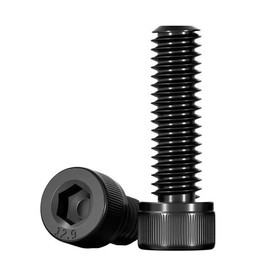Junter 100pcs M1.6 x 6mm Black Alloy Class 12.9 Allen Hex Head Socket Cap Screws Full Thread Metric DIN912