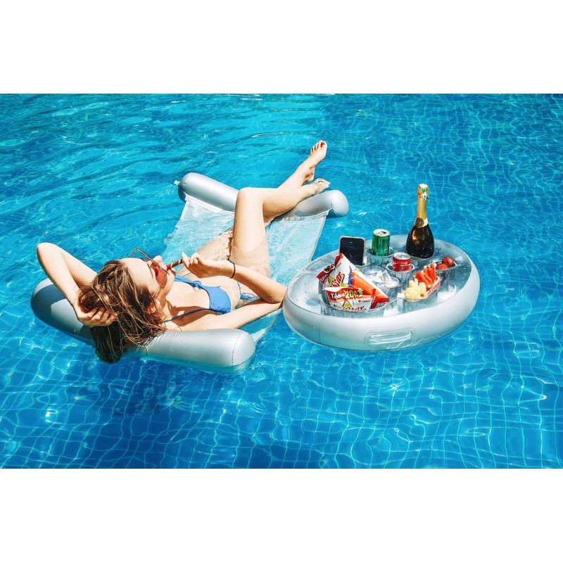 Inflatable Floating Drink Holder Transparent Material for Pool Party Beach
