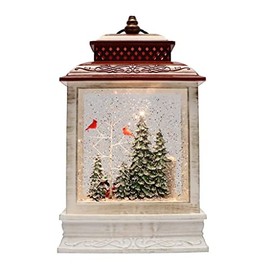 Christmas by Roman Inc., Confetti Lites Collection, 10.5" H LED Swirl Confetti Light Farmer Santa, Lantern, Snow Globe, Holiday Home Décor, Santa, Cardinal, Nutcracker, Snowman, Reindeer (3x6x10)