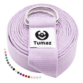Tumaz Yoga Strap/Stretch Bands [15+ Colors, 6/8/10 Feet Options] with Extra Safe Adjustable D-Ring Buckle, Durable and Comfy Delicate Texture - Best for Daily Stretching, Physical Therapy, Fitness