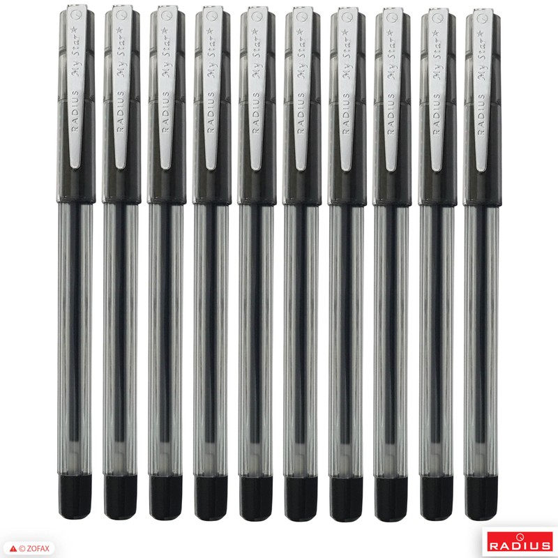 RADIUS My Star Ballpoint Pens, BLACK, 1.0mm Medium Point, Pack